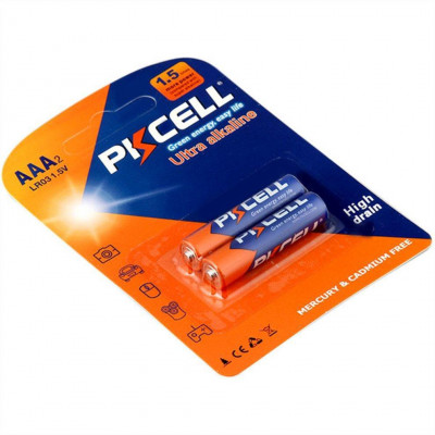 Батарейка AAA PKCELL LR03-2B 2 шт Alkaline в блистере