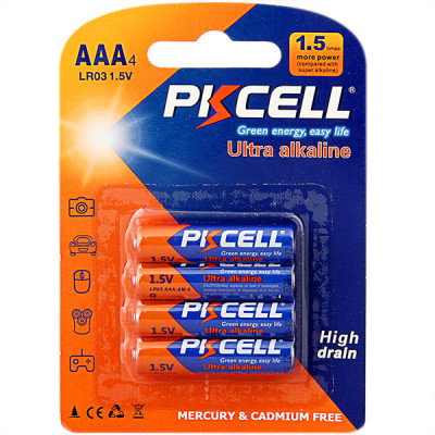Батарейка AAA PKCELL LR03-4B 4 шт Alkaline в блистере