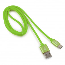 Кабель USB 2.0 A-->C,  1м Cablexpert <CC-S-USBC01Gn-1M> серия Silver, зеленый