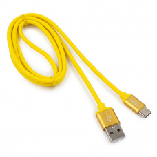 Кабель USB 2.0 A-->C,  1м Cablexpert <CC-S-USBC01Y-1M> серия Silver, желтый