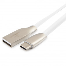Кабель USB 2.0 A-->C,  1м Cablexpert <CC-G-USBC01W-1M>, серия Gold, белый
