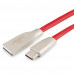 Кабель USB 2.0 A-->C,  1м Cablexpert <CC-G-USBC01R-1M>, серия Gold, красный