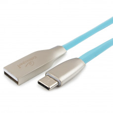 Кабель USB 2.0 A-->C,  1м Cablexpert <CC-G-USBC01Bl-1M>, серия Gold, синий