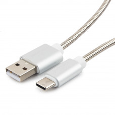 Кабель USB 2.0 A-->C, 1.8м Cablexpert <CC-G-USBC02S-1.8M>, серия Gold, серебро