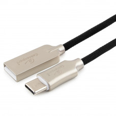 Кабель USB 2.0 A-->C,  1м Cablexpert <CC-P-USBC02Bk-1M>, серия Platinum, черный