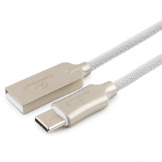 Кабель USB 2.0 A-->C,  1м Cablexpert <CC-P-USBC02W-1M>, серия Platinum, белый
