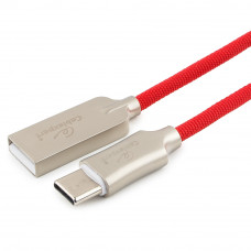 Кабель USB 2.0 A-->C,  1м Cablexpert <CC-P-USBC02R-1M>, серия Platinum, красный