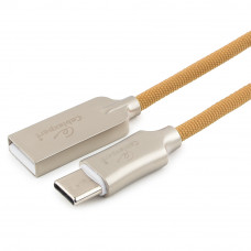 Кабель USB 2.0 A-->C,  1м Cablexpert <CC-P-USBC02Gd-1M>, серия Platinum, золотой
