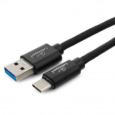 Кабель USB 3.0 A-->C,  1м Cablexpert <CC-P-USBC03Bk-1M>, серия Platinum, черный