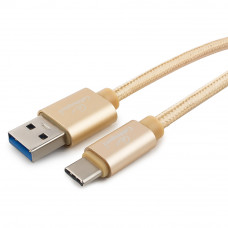 Кабель USB 3.0 A-->C,  1м Cablexpert <CC-P-USBC03Gd-1M>, серия Platinum, золотой