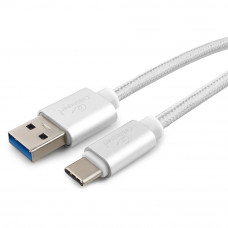 Кабель USB 3.0 A-->C, 1.8м Cablexpert <CC-P-USBC03S-1.8M>, серия Platinum, серебро