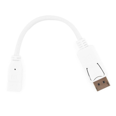 Переходник miniDisplayPort(f) -->  DisplayPort(m) Cablexpert A-mDPF-DPM-001-W, 20F/20M, длина 16см