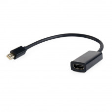 Переходник miniDisplayPort(m) -->  HDMI(f) Cablexpert A-mDPM-HDMIF-02, 20M/19F, черный 15см
