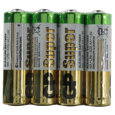 Батарейка AA GP Super 15ARS (LR6) alkaline  спайка 4 шт.
