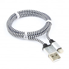 Кабель USB 2.0 A(m) --> Lightning  1м Cablexpert <CC-ApUSB2sr1m> серебристый (ОПЛЕТКА)