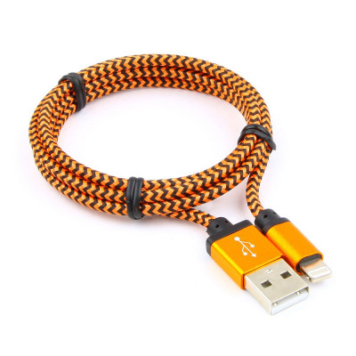Кабель USB 2.0 A(m) --> Lightning  1м Cablexpert <CC-ApUSB2oe1m> оранжевый (ОПЛЕТКА)