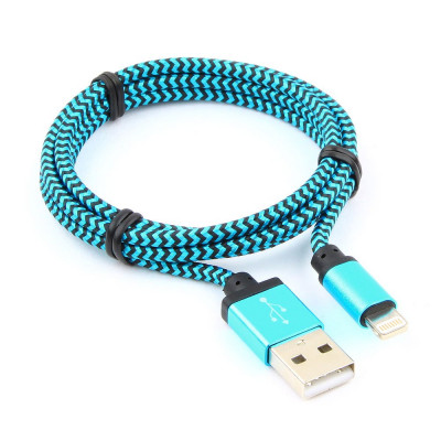 Кабель USB 2.0 A(m) --> Lightning  1м Cablexpert <CC-ApUSB2bl1m> синий (ОПЛЕТКА)