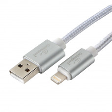 Кабель USB 2.0 A-->Apple Lightning 8P 3м Cablexpert <CC-U-APUSB02S-3M> серия Ultra, серебристый