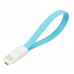 Переходник USB 2.0 A(m) --> microUSB(m) 20сm Espada <41489> магнитный, плоский (голубой)