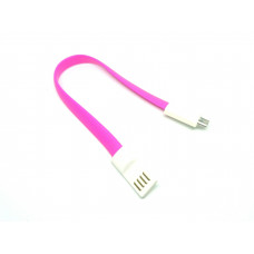 Переходник USB 2.0 A(m) --> microUSB(m) 20сm Espada <41644> магнитный, плоский (розовый)