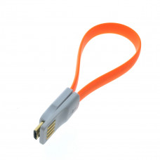 Переходник USB 2.0 A(m) --> microUSB(m) 20сm Espada <41725> магнитный, плоский (оранжевый)