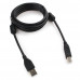 Кабель USB 2.0 A-->B, 1.8м проф. Cablexpert <CCF2-USB2-AMBM-6> фер.кольц., поз.конт., черный