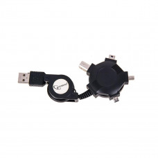 Кабель-рулетка Gembird USB2.0 AM/miniB 5P/miniB 8p/miniB 4p, (A-USB4TO1), 90 cм