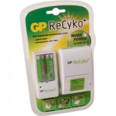 Зарядное уст-во GP <GPAR07GS210-C2> RECyko+ (NiMh, AA) +2шт аккум.+мобильный БП+USB адаптер+6 п