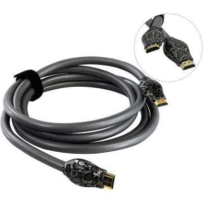Кабель HDMI ==> HDMI 1.4 (19M/19M)  2.43м VCOM <CG576S-2.43 Round Goldenr> змея