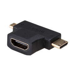 Переходник HDMI(f) --> microHDMI(m) + miniHDMI(m) Espada