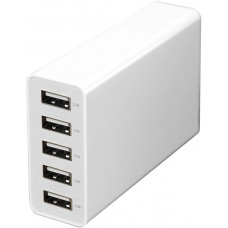 Адаптер питания 220 В - USB ICONBIT <FTB FIve> 5 портов USB, 2.1A, 1.3A, 2.1A, 1.0A, 1.0A