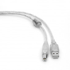 Кабель USB 2.0 A-->B,  0.75м проф. <CCF-USB2-AMBM-TR-0.75M> феррит.кольц., позол.конт., черный