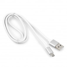 Кабель USB 2.0 A-->microB 5P  1м Cablexpert <CC-S-mUSB01W-1M> серия Silver, белый, блистер