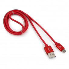 Кабель USB 2.0 A-->microB 5P  1м Cablexpert <CC-S-mUSB01R-1M> серия Silver, красный, блистер