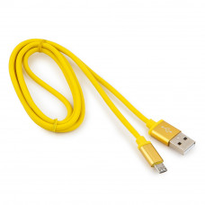 Кабель USB 2.0 A-->microB 5P  1м Cablexpert <CC-S-mUSB01Y-1M> серия Silver, желтый, блистер
