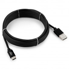 Кабель USB 2.0 A-->C, 3м Cablexpert <CC-S-USBC01Bk-3M>, серия Silver, черный