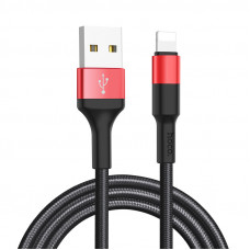 Кабель USB 2.0 A(m) --> Lightning  1м hoco X26, черно-красный