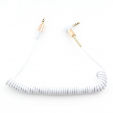 Кабель Audio MiniJack(m) - MiniJack(m)  1.8м Cablexpert <CCAB-02-35MMLC-1.8MW> 90° спиральн., белый