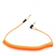 Кабель Audio MiniJack(m) - MiniJack(m)  1.8м Cablexpert <CCAB-02-35MMLC-1.8MO> 90° спиральн., оранж