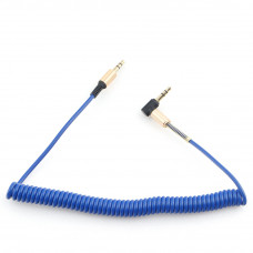 Кабель Audio MiniJack(m) - MiniJack(m)  1.8м Cablexpert <CCAB-02-35MMLC-1.8MU> 90° спиральн., синий