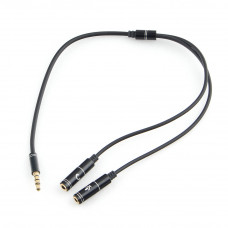 Кабель Audio MiniJack(m) - 2*MiniJack(f) 0.2m Cablexpert <CCAB-02-35MYHM-0.2MB> M-4pin черный