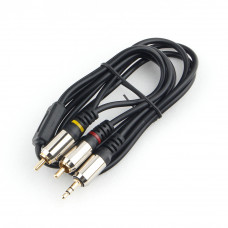 Кабель Audio MiniJack(m) - 2*RCA(m)  2м Cablexpert <CCAB-02-35M2RM-2MB> черный