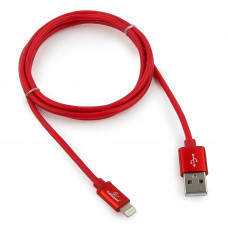 Кабель USB 2.0 A(m) --> Lightning  1м Cablexpert <CC-S-APUSB01R-1M> серия Silver, красный