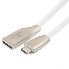 Кабель USB 2.0 A-->microB 5P 1.8м Cablexpert <CC-G-mUSB01W-1.8M> серия Gold, белый