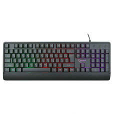Клавиатура Gembird KB-220L USB, черная, 104 клавиши, подсветка Rainbow, кабель 1.5м