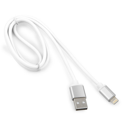 Кабель USB 2.0 A(m) --> Lightning  1м Cablexpert <CC-S-APUSB01W-1M> серия Silver, белый