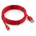 Кабель USB 2.0 A(m) --> Lightning 3м Cablexpert <CC-S-APUSB01R-3M> серия Silver, красный