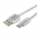 Кабель USB 2.0 A-->C, 1м Cablexpert <CC-U-USBC01S-1M>, серия Ultra, серебристый