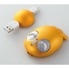 Мышь Elecom M-GFURYL(7964) Рыбка "POI", Детская, Золотая, 800Dpi., проводная, Провод-Рулетка , USB