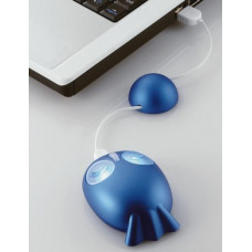 Мышь Elecom M-GFURBU(7940) Рыбка "POI", Детская, Синяя, 800Dpi., проводная, Провод-Рулетка , USB